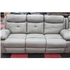 Image 3 : NEW GREY LEATHER RECLINING SOFA W LOVE SEAT