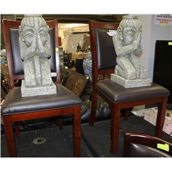 PAIR OF WOOD AND LEATHERETTE SIDECHAIRS