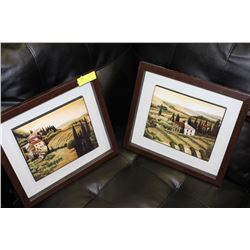 PAIR OF FRAMED FARM PICTURES