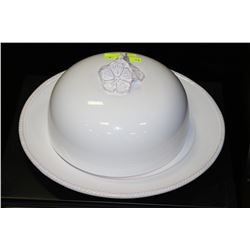 WHITE COVERED CAKE PLATE