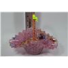 Image 1 : PINK ART GLASS BASKET