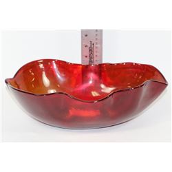 RED ART GLASS BOWL