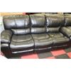 Image 3 : BLACK LEATHER ELECTRIC RECLINING SOFA W CHAIR