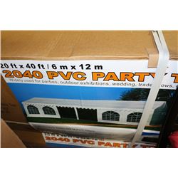20' X 40' FULL CLOSED PARTY TENT C/W: 800 sq. ft.,