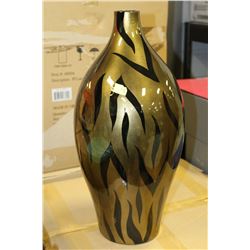 BLACK AND GOLD TONE VASE