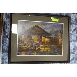 FRAMED TIN POPS INDIAN SIGN  ***broken glass***