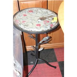 METAL AND GLASS BIRD TABLE