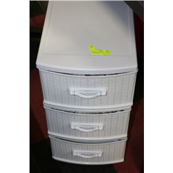 GRACIOUS LIVING WHITE 3 DRAWER STORAGE CART