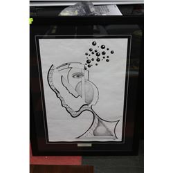 "NEW NOW KNOW HOW" BY IAN LANG FRAMED ABSTRACT