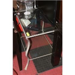 METAL AND GLASS END TABLE