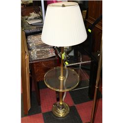 FLOOR LAMP WITH GLASS TRAY ATTACHED