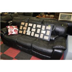 USED BLACK LEATHER ELECTRIC RECLINING SOFA