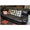 Image 1 : USED BLACK LEATHER ELECTRIC RECLINING SOFA