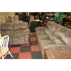 MICRO FIBRE RECLING SOFA  & LOVESEAT-USED