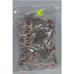 BAG OF 100 CANADA FLAG KEYCHAINS