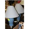 Image 1 : SET OF 2 BLUE TRI-LIGHT TABLE LAMPS