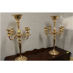 PAIR OF GOLD TONE CANDELABRAS