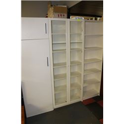 3 PC WHITE CABINET SET