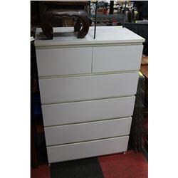 WHITE 6 DRAWER CHEST OF DRAWERS