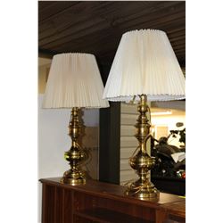 PAIR OF BRASS LAMPS