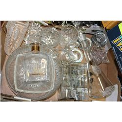FLAT OF ASSORTED CRYSTAL & GLASSWARE