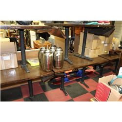 SET OF 5 WOOD COMMERCIAL TABLES