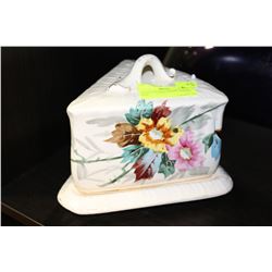 GERMAN FLORAL LIDDED CHEESE DISH