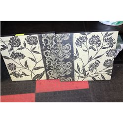 PAIR OF FLORAL CANVAS PICTURES