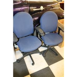 2 BLUE OFFICE CHAIRS