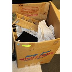 BOX OF ASSORTED PICTURE FRAMES & ORNAMENTS