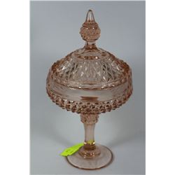 PINK DEPRESSION GLASS CANDY DISH
