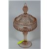 Image 1 : PINK DEPRESSION GLASS CANDY DISH
