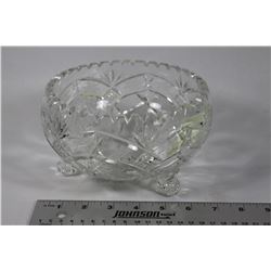 PINWHEEL CRYSTAL FOOTED BOWL