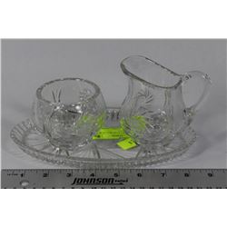 PINWHEEL CRYSTAL SUGAR & CREAM W/ TRAY
