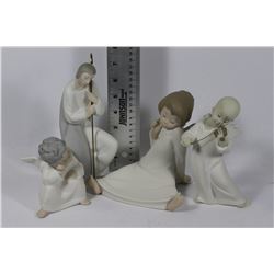 LLADRO HAND CARVED IN SPAIN ANGEL SCULPTURE X4 DAMAGE ON SHEPPARD REGLUED NECK