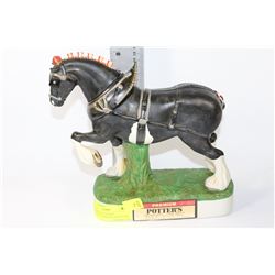 1974 PREMIUM POTTERS CLYDESDALE WHISKEY DECANTER