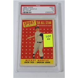 1958 TOPPS MICKEY MANTLE ALL STAR CARD PSA SCORED