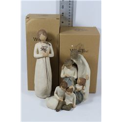 THREE WILLOW TREE FIGURINES