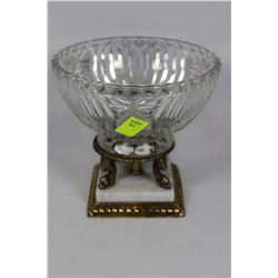 CRYSTAL BOWL SOLD W 2 ART VASES