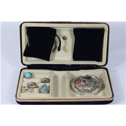 TRAVELLING JEWELERY CASE WITH CONTENTS