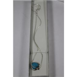 SILVER TONE NECKLACE WITH HEART PENDANT