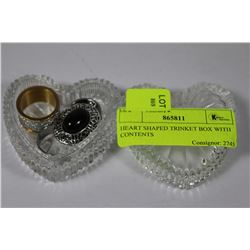 HEART SHAPED TRINKET BOX WITH CONTENTS
