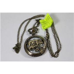 SMALL POCKET WATCH WITH PIGGIES ON FRONT