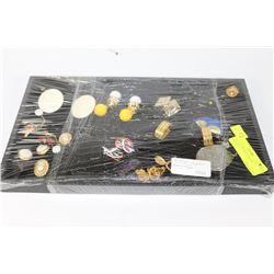 FLAT OF VINTAGE CLIP-ON EARRINGS