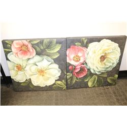 2 SHOWHOME FLORAL CANVAS PICTURES