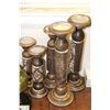 Image 1 : SET OF 5 WOOD CANDLE HOLDERS