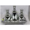 Image 1 : 4 PC MIRRORED CANISTER AND TRAY SET