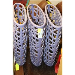 3 PC PURPLE VASE SET