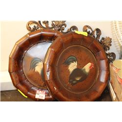 SET OF 2 ROOSTER WALL HANGINGS