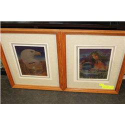PAIR OF NATIVE HOLOGRAPHIC PICTURES